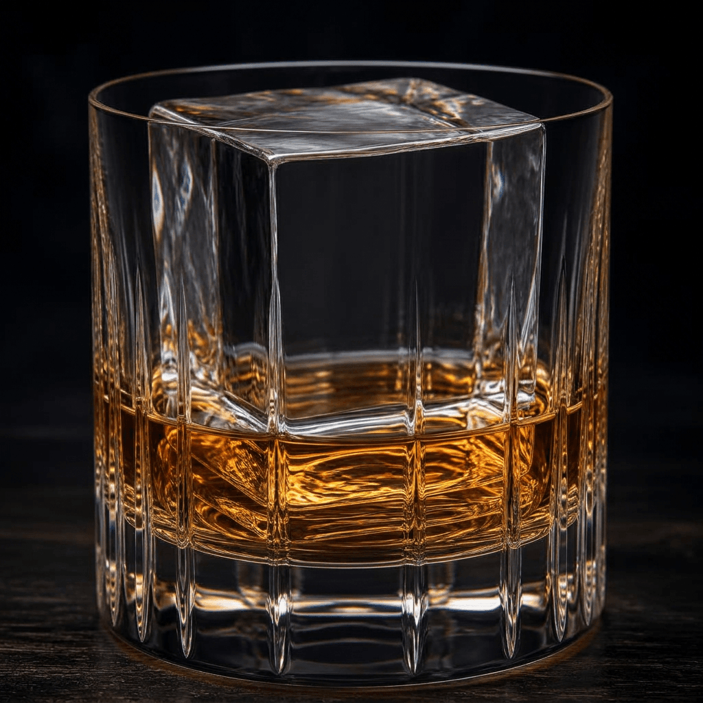 Old Fashioned Cube Clear Ice im Cocktailglas
