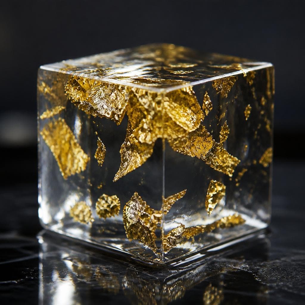 Goldleaf Cube — Clear Ice aus Schweizer Gletscherwasser